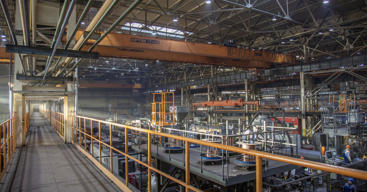 Steel plant operations with modern furnaces and automated machinery
